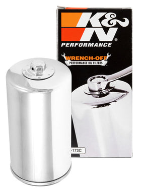 K&N KN-173C front view showing durable canister and threaded base for easy fitment