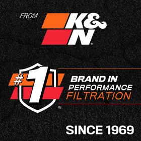 K&N filter packaging label and specs showing part number and compatibility