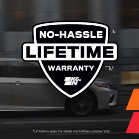 K&N lifestyle shot with luxury car illustrating performance and aesthetic benefit