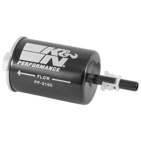 K&N PF-2100 front view showing durable canister and inlet outlets for reliable protection