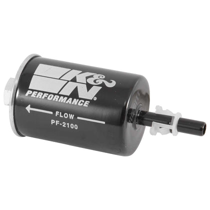 K&N PF-2100 front view showing durable canister and inlet outlets for reliable protection