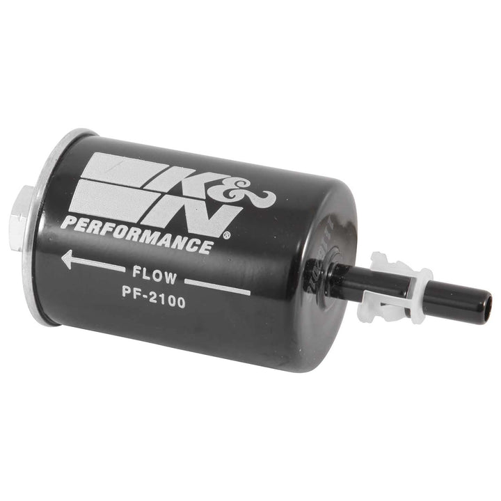 K&N PF-2100 front view showing durable canister and inlet outlets for reliable protection