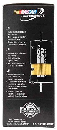 K&N PF-2100 retail packaging box displayed with product for secure shipping and storage