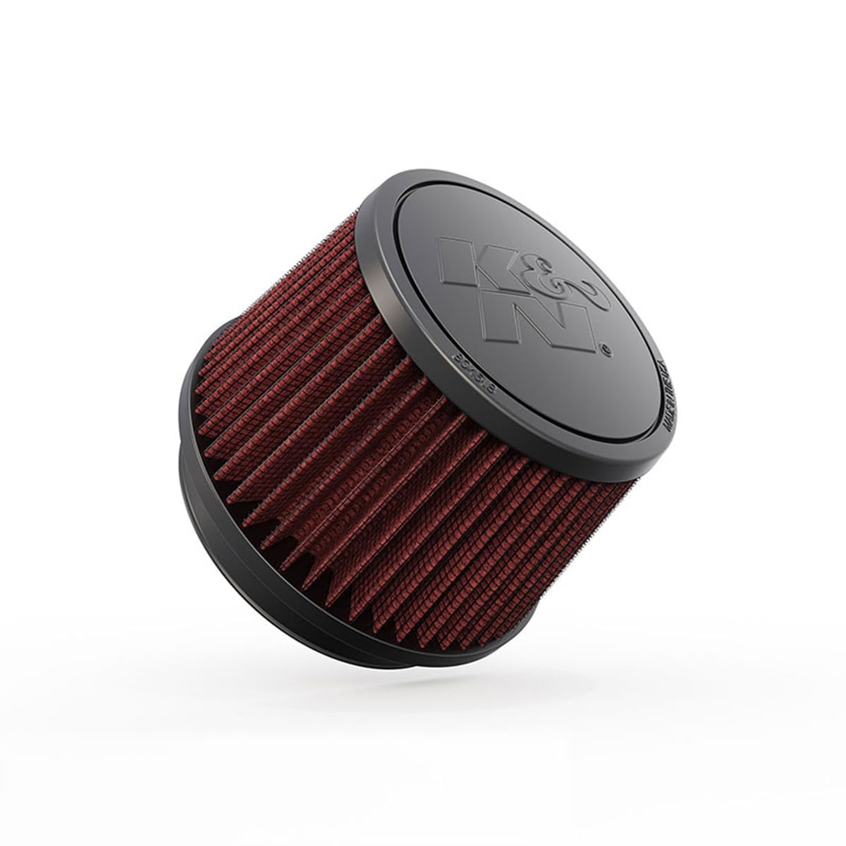 K&N RU-2510 front view showing tapered cone shape and airflow benefit
