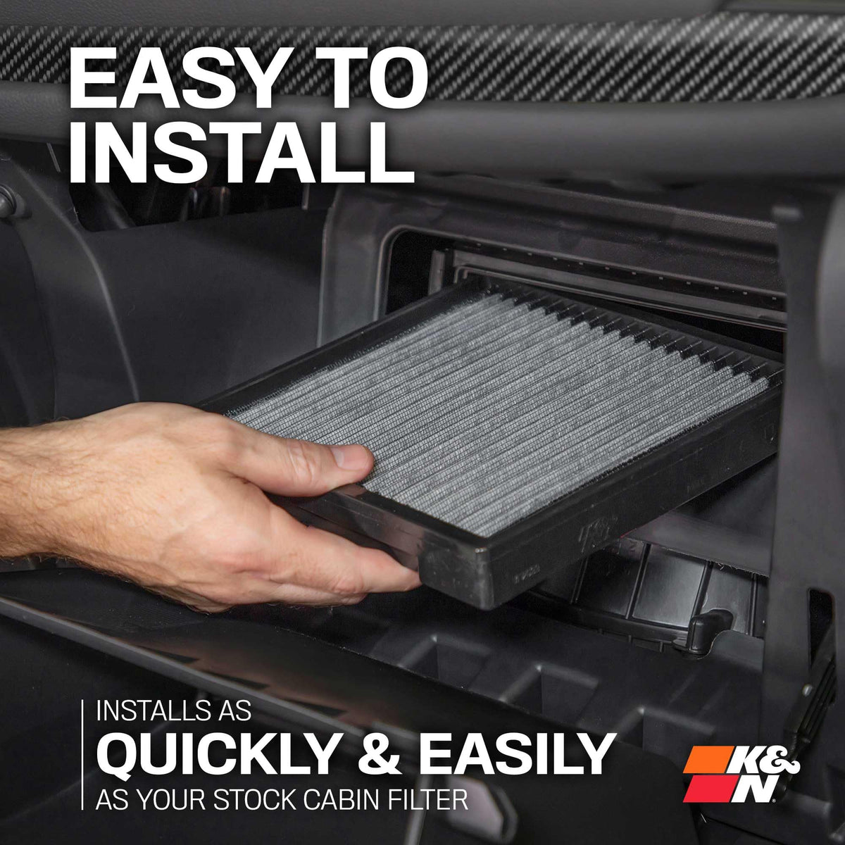 K&N VF2000 airflow graphic illustrating increased HVAC efficiency and circulation