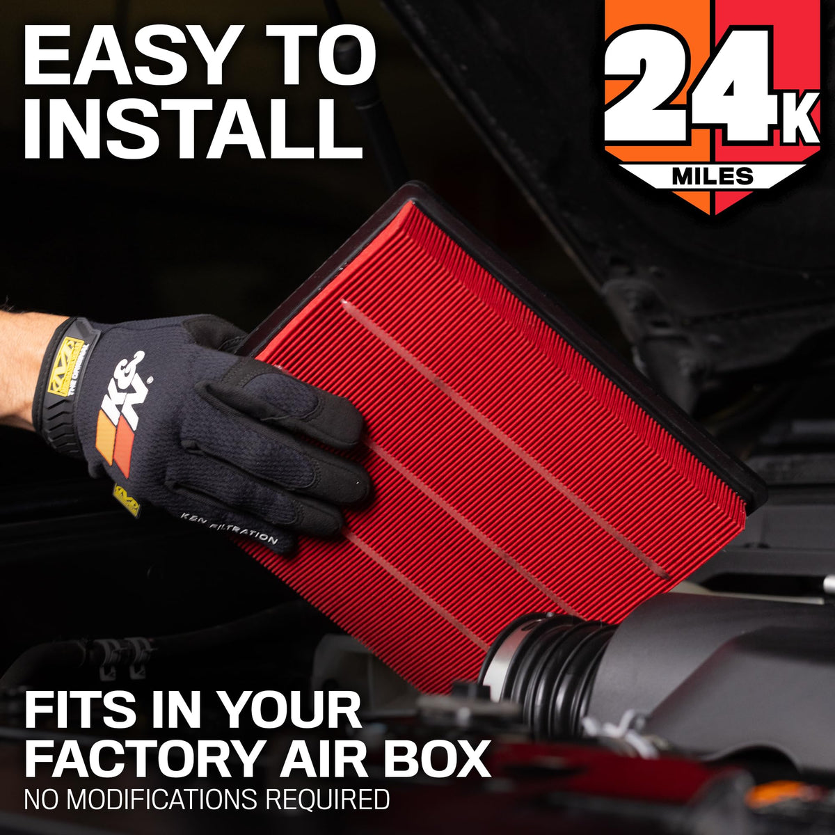 K&N KNF-0644 edge seal detail ensuring proper sealing and protection