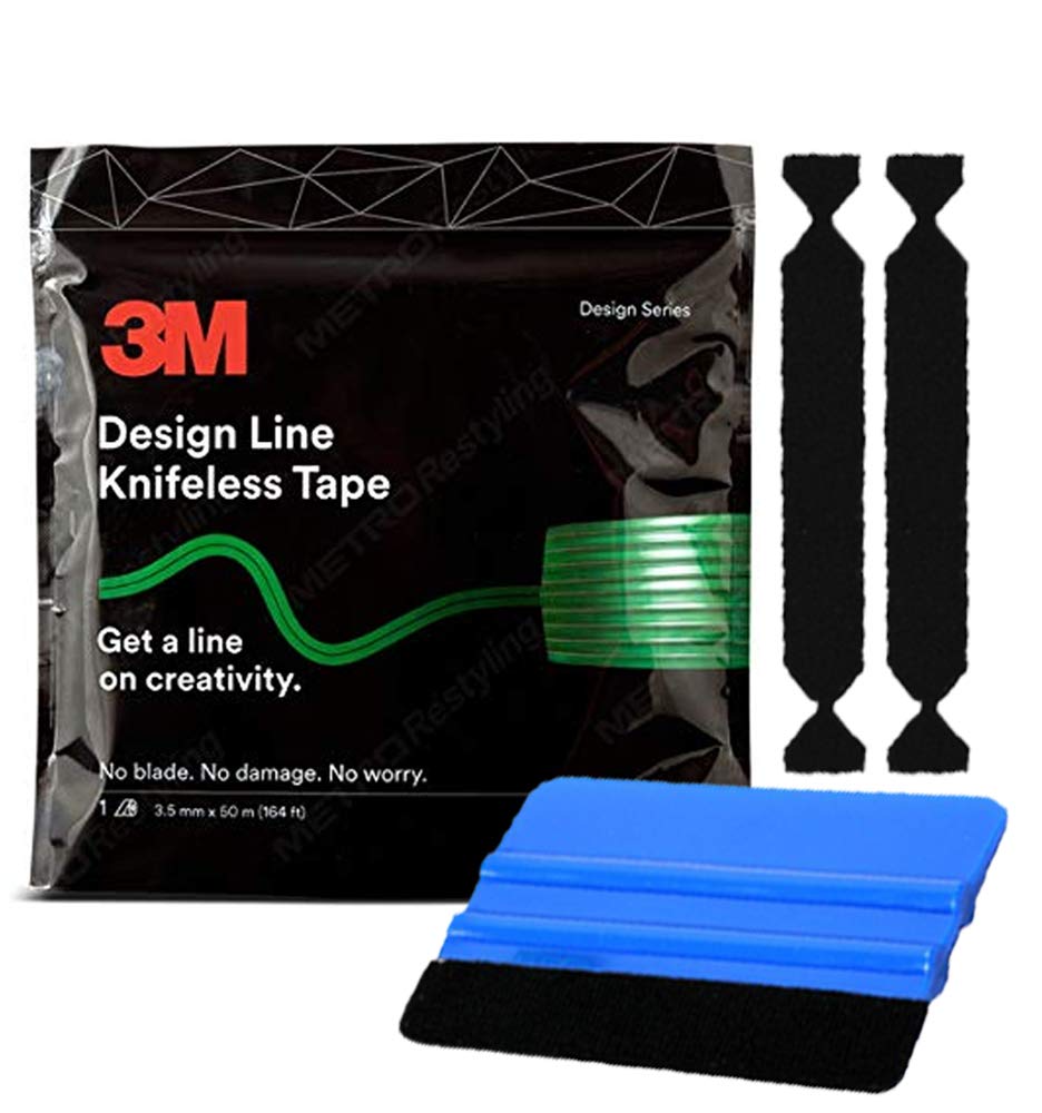 Knifeless roll front view showing tape and included toolkit for safe precise cutting