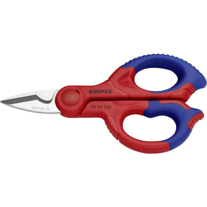 KNIPEX front view electrician's shears showing full tool and compact size, reliable ergonomics