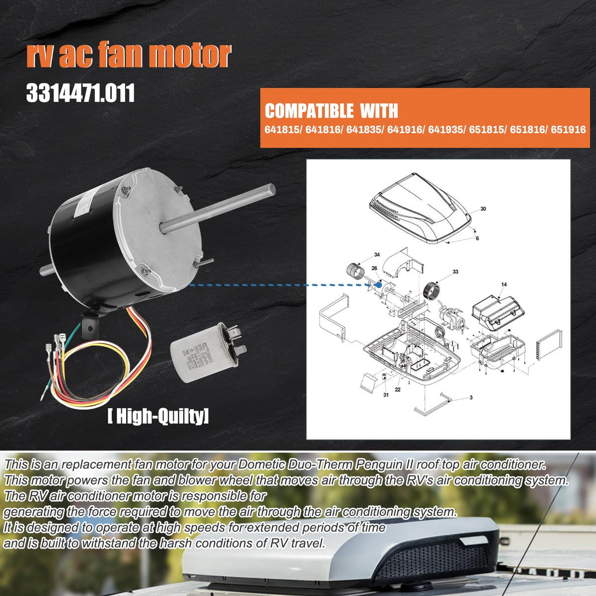knocokie motor mounted in RV unit restoring airflow quickly