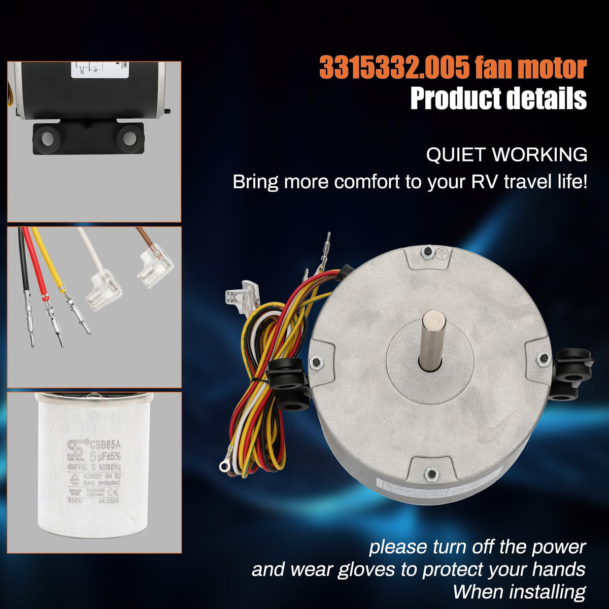 Knocokie motor installed in Dometic Brisk Air II unit illustrating quick swap benefit