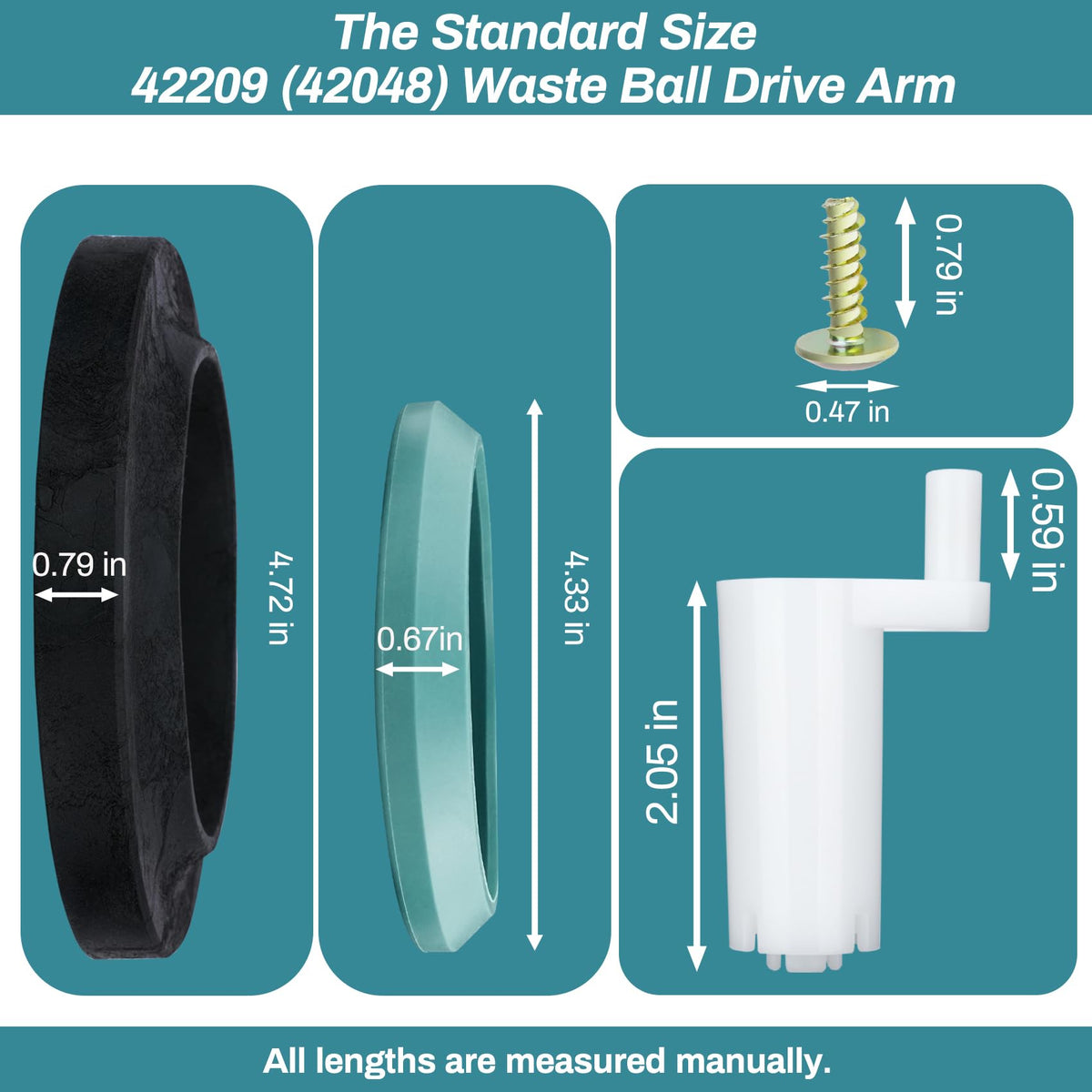 Knocokie screws and plastic rings with scale to confirm correct sizes for reassembly
