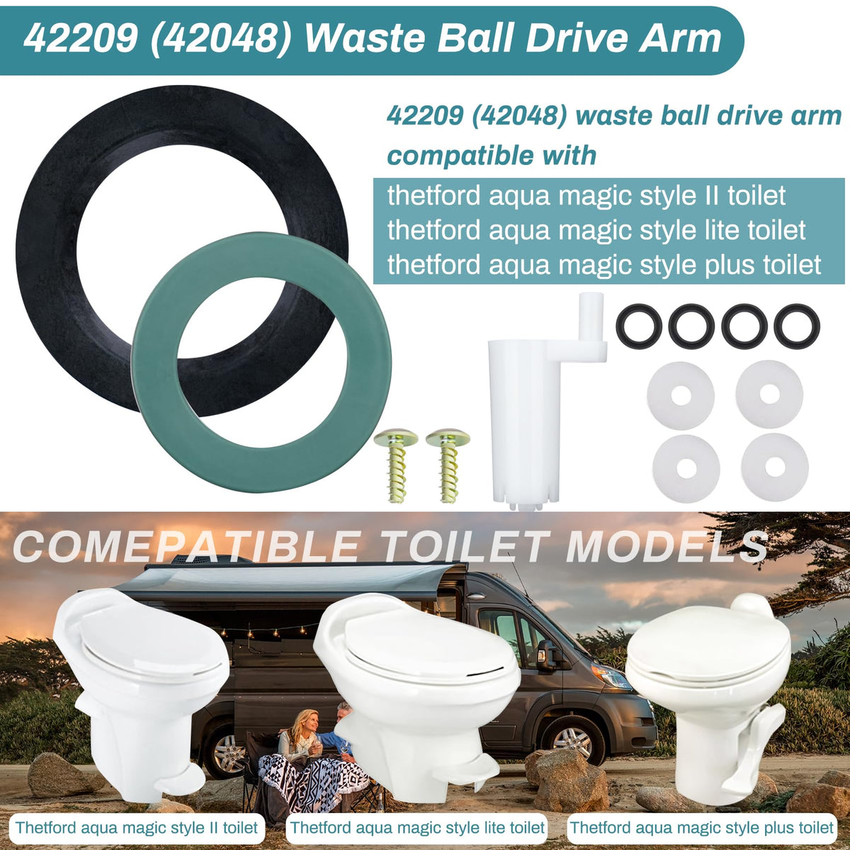 Knocokie close-up of waste ball drive arm highlighting durable construction and fit