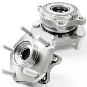 KNOLET front hub assembly front view showing accurate fit and secure wheel attachment