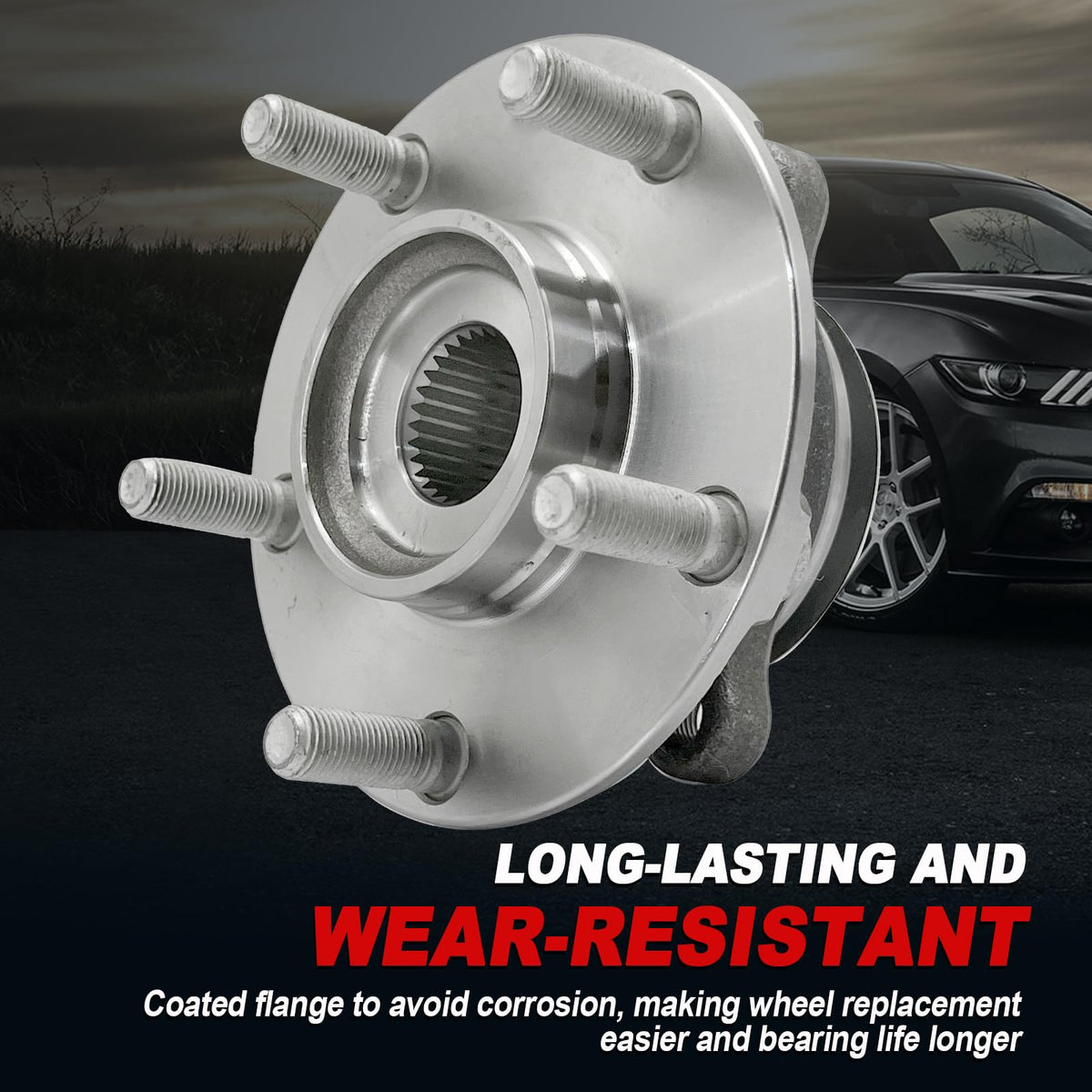 KNOLET wheel stud and flange detail illustrating robust mounting durability