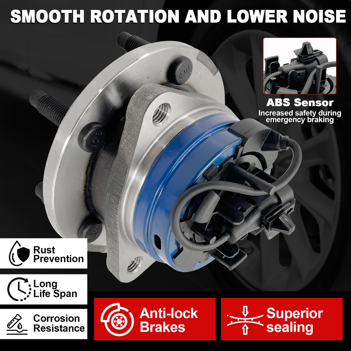 KNOLET ABS sensor and connector detail ensuring accurate ABS feedback