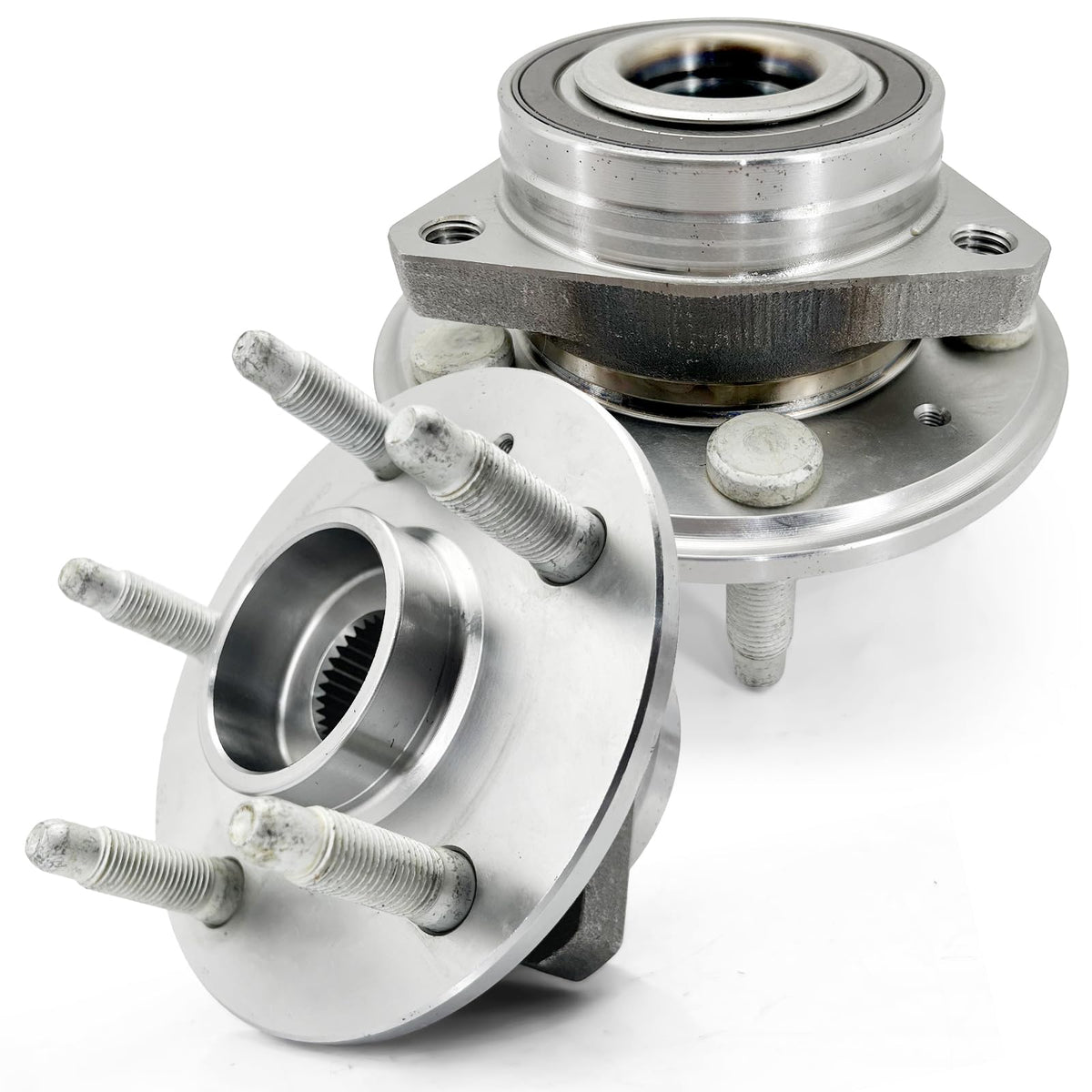 KNOLET hub assembly front view showing five-lug pattern and encoder benefits