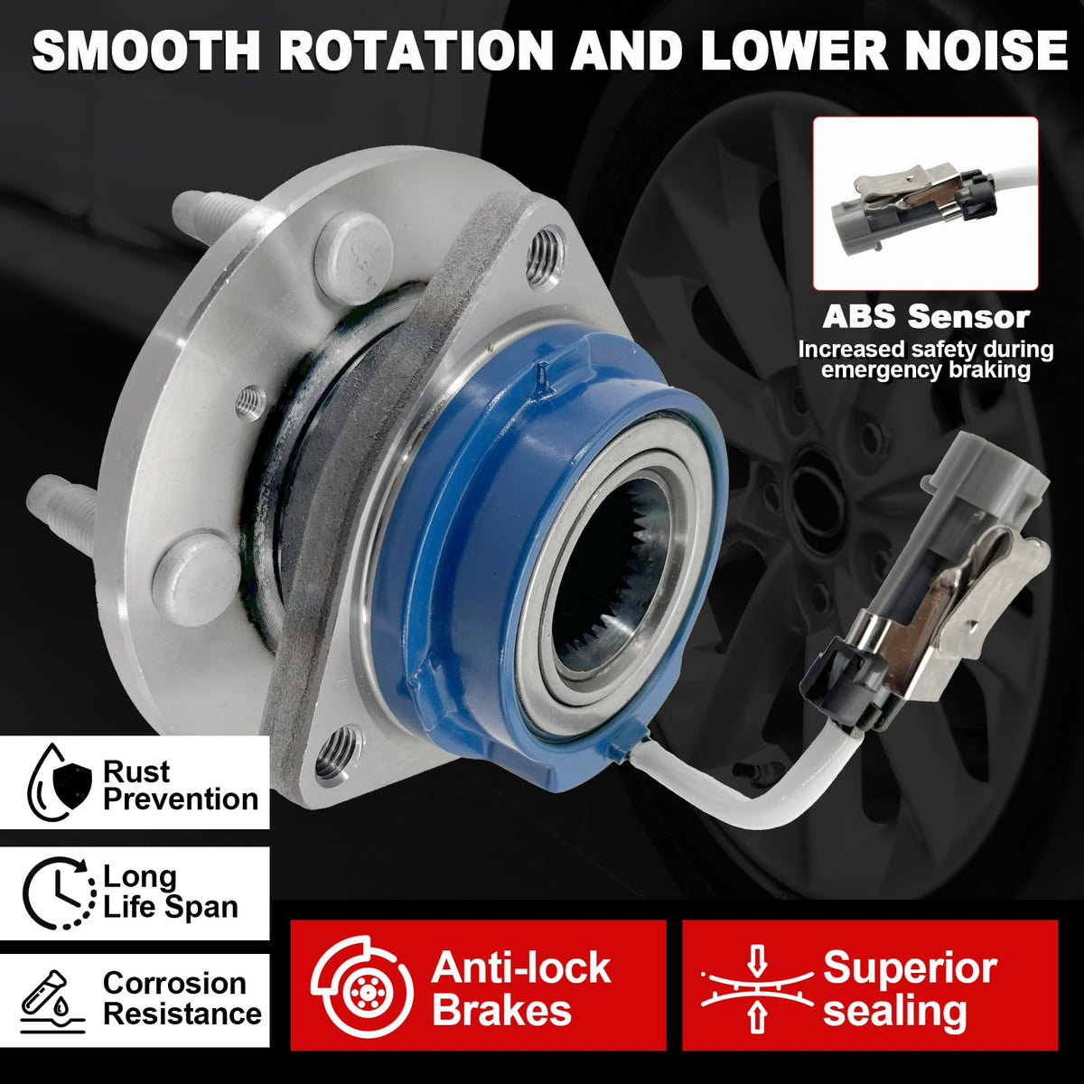 KNOLET bearing close-up showing sealed design to prevent contamination and reduce noise