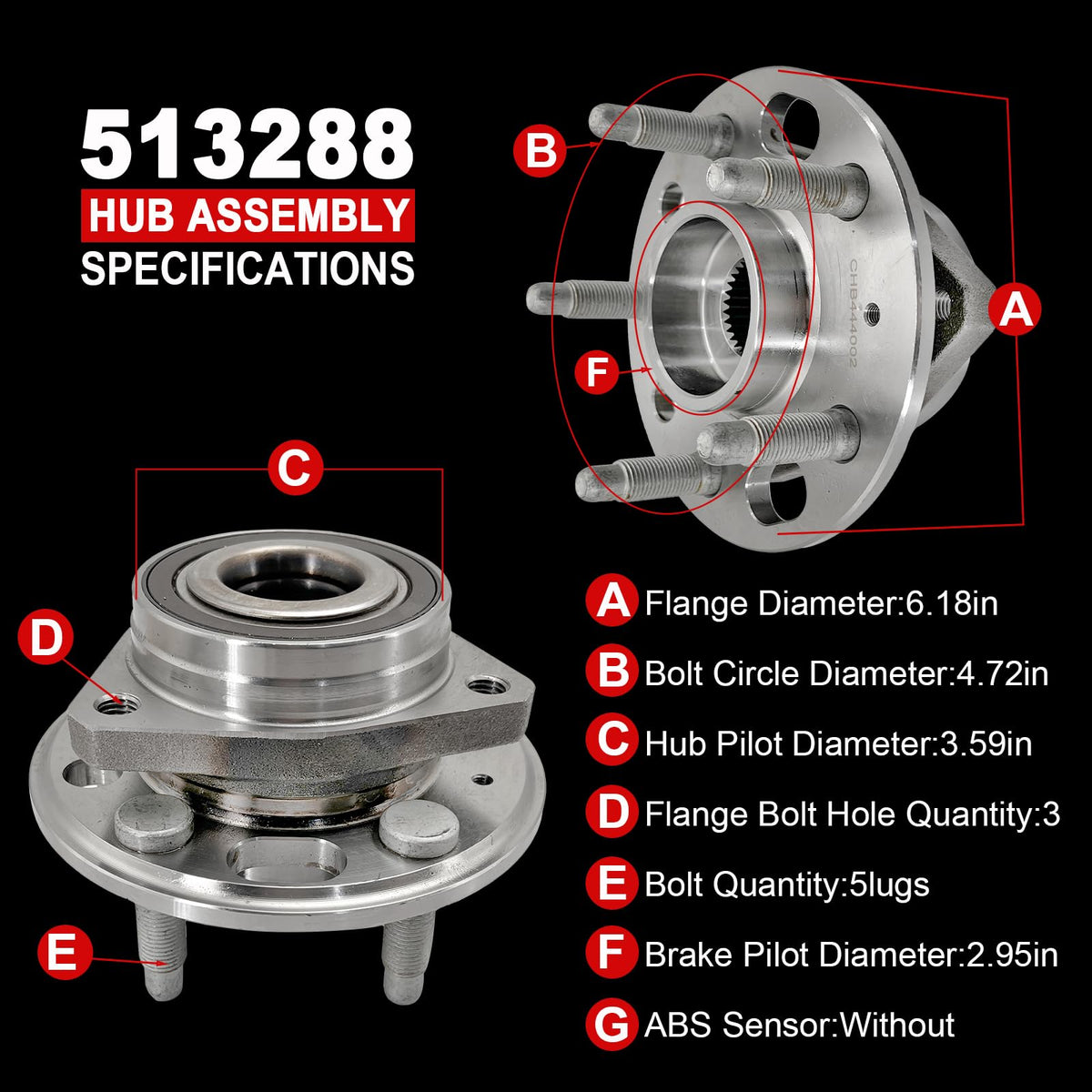 KNOLET hub side profile with visible dimensions to confirm correct fitment