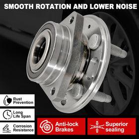 KNOLET hub close-up of wheel studs and flange showing secure wheel attachment