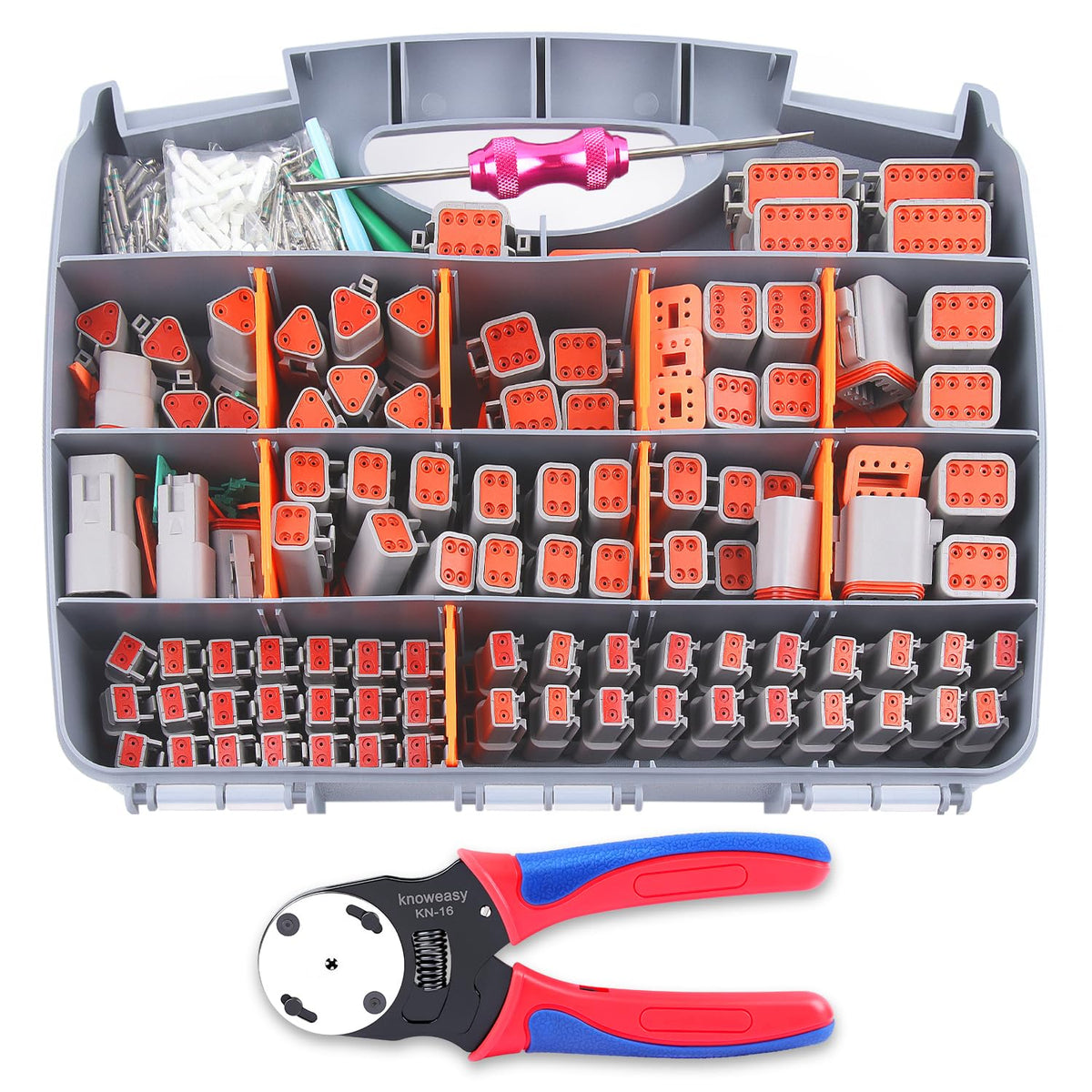knoweasy front packaging showing full DT connector kit and easy identification benefit