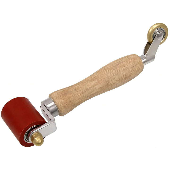 KOBSAINF front view of dual-head seam roller showing overall tool and benefit of combined functions