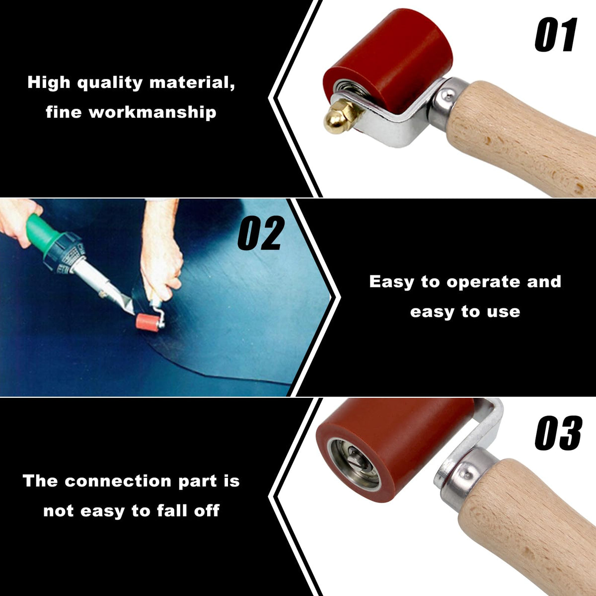 KOBSAINF ergonomic wooden handle and steel fork detail for comfort and durability