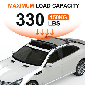 KOCASO cross bars mounted on SUV carrying gear showing secure transport benefit