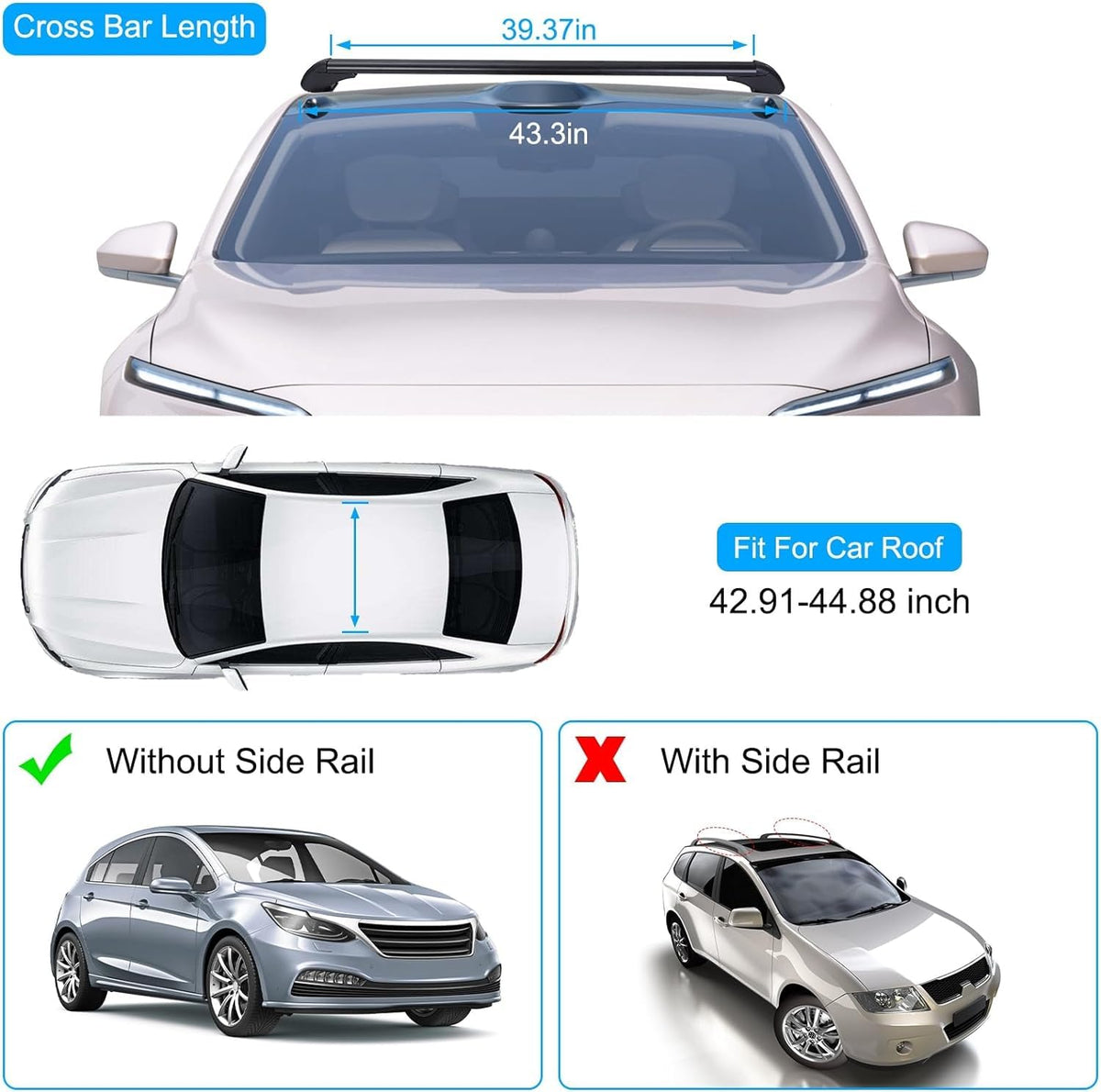 KOCASO side angle view on car roof showing low-profile look and reduced wind drag