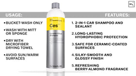 KOCHCHEMIE label close-up highlighting instructions and protective polymer benefits