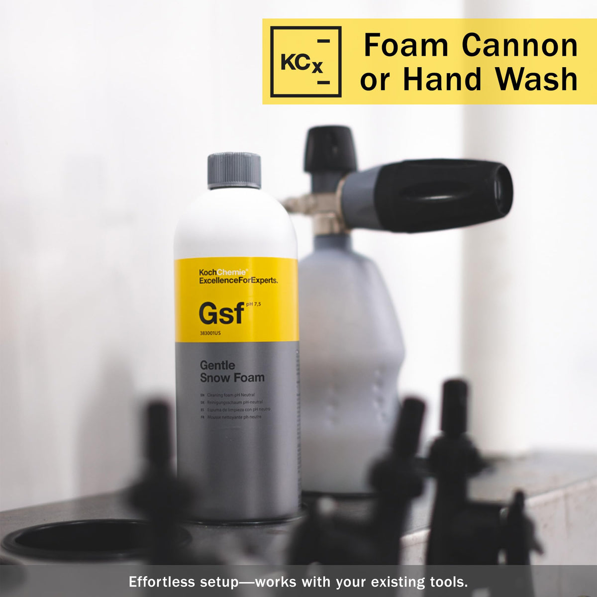 KOCHCHEMIE foam cannon spraying dense foam for pre-wash efficiency