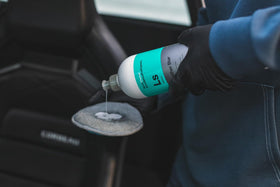 KOCHCHEMIE Leather Star used on perforated car seat demonstrating safe cleaning