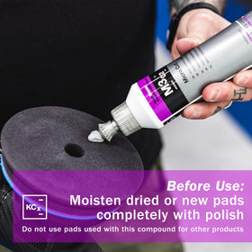 KOCHCHEMIE M3.02 before and after panel comparison showing defect removal and improved shine