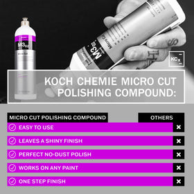 KOCHCHEMIE M3.02 applied on a medium-density foam pad ready for machine polishing and efficient correction