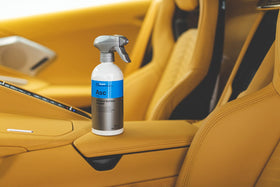 KOCHCHEMIE cleaned leather texture demonstrating gentle soil removal