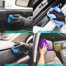 KOCHCHEMIE spray application on trim illustrating quick detailer use and fast absorption