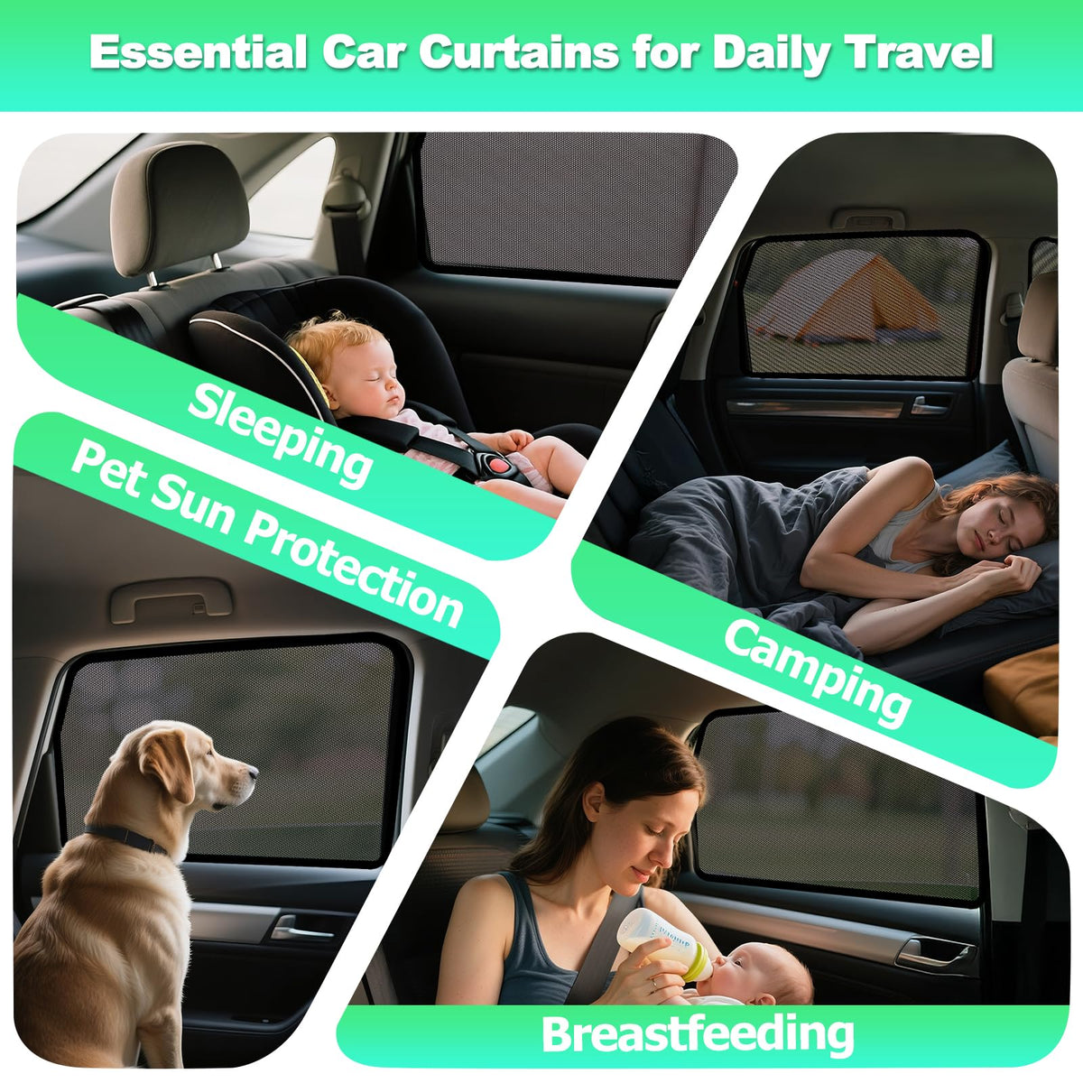 KOCZIL shade in backseat lifestyle scene improving comfort for passengers