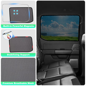 KOCZIL lifestyle with family in backseat showing comfort and sun protection