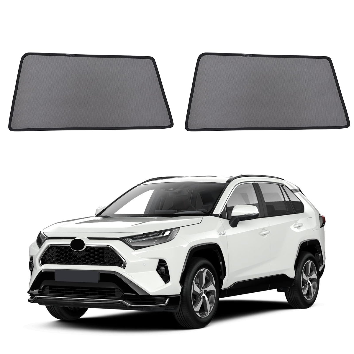 KOCZIL front view of rear side shade showing full window coverage and privacy