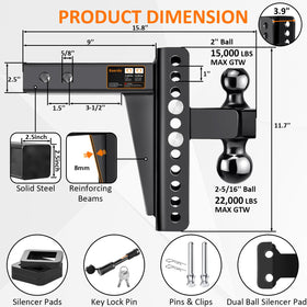 Koerdo anti-theft pin and lock installed for secure, theft-resistant towing