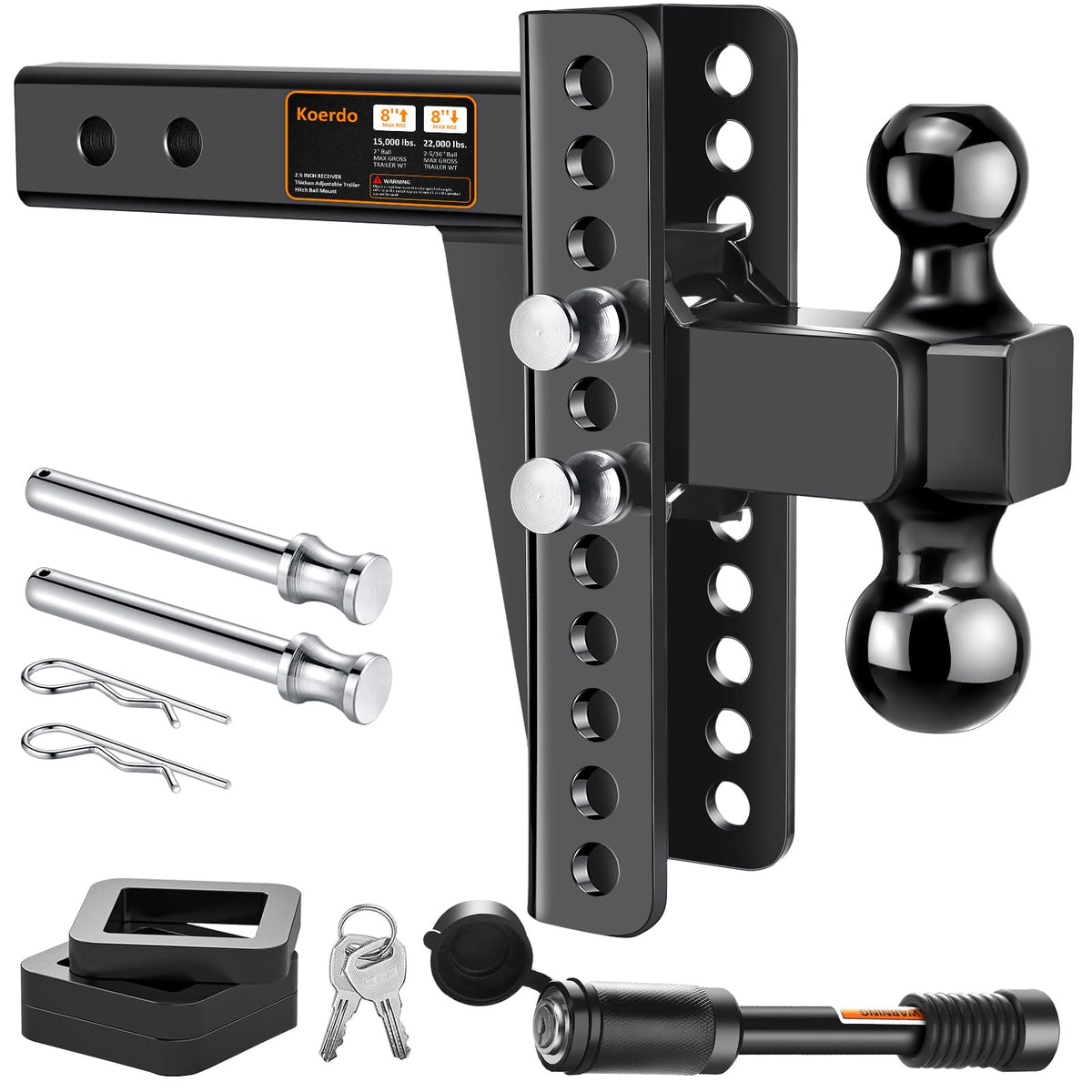 Koerdo front profile of ball mount showing robust design and reliable towing