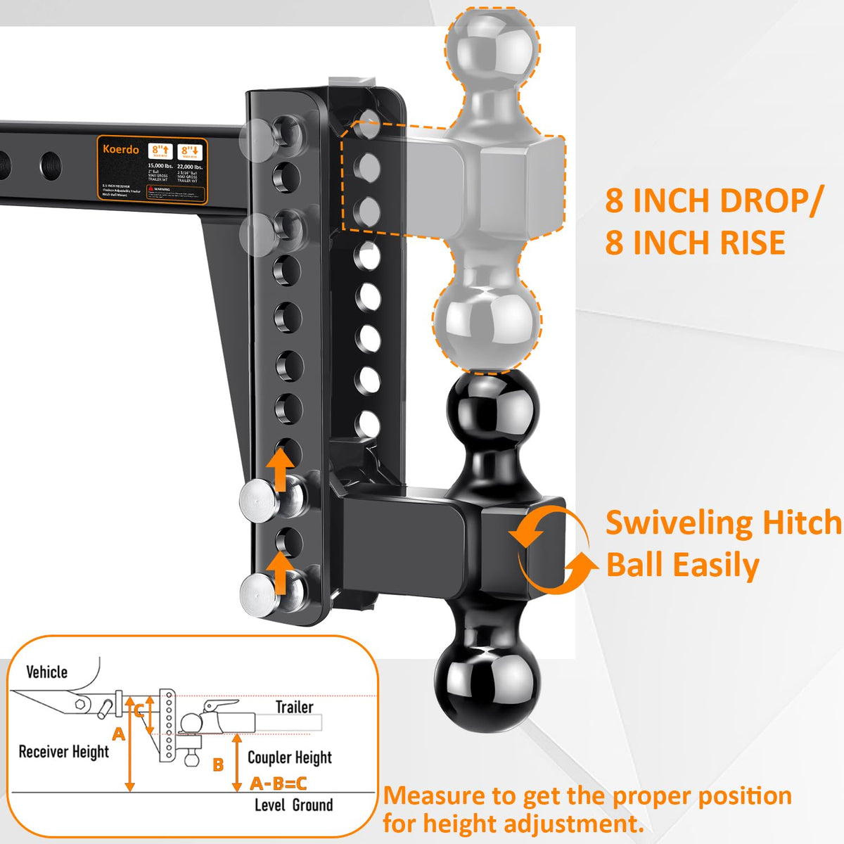 Koerdo mounted on truck towing a trailer demonstrating stable on-road performance