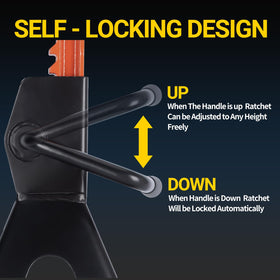 KOERZORE sawtooth ratchet bar detail ensuring secure height locking