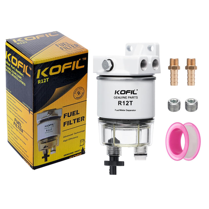 KOFIL R12T front view assembly showing inlet outlet and bowl, for reliable fuel protection