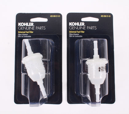 Kohler genuine fuel filter two-pack front view showing packaging and parts benefit convenience