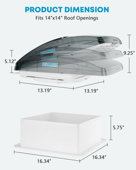 Kohree 14x14 size comparison with ruler showing accurate fit measurement