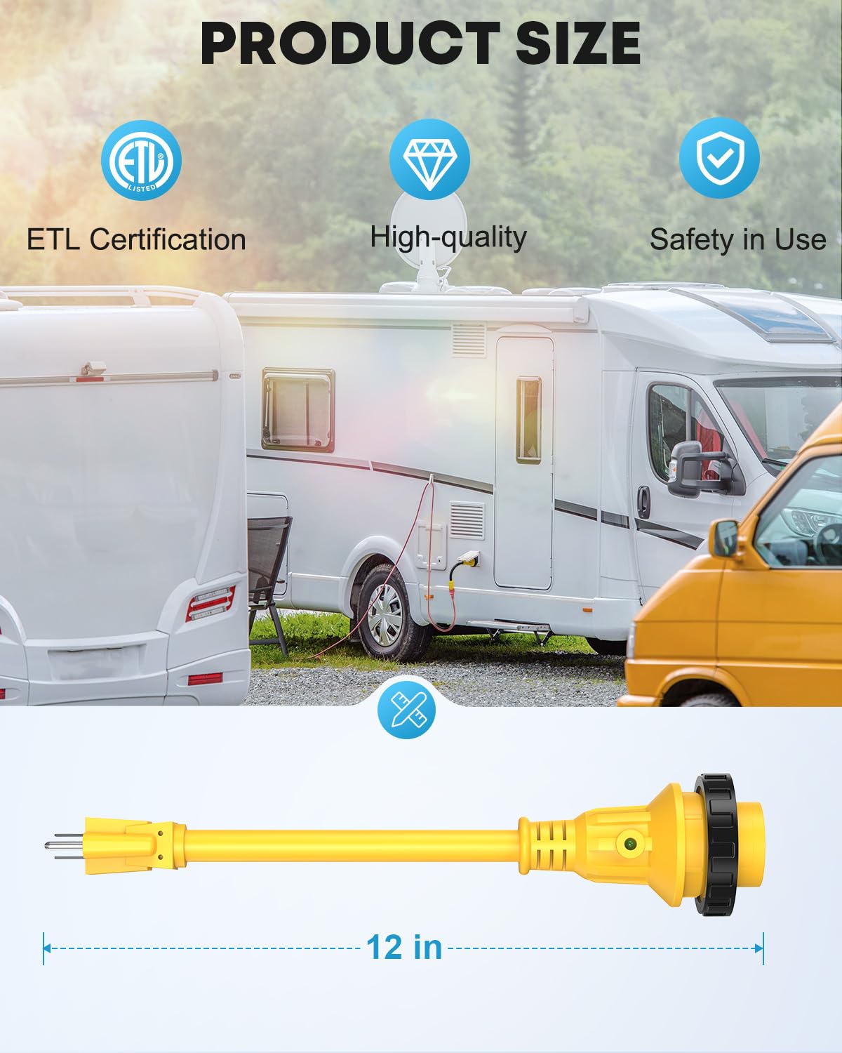 Kohree adapter plug and receptacle markings visible for easy electrical identification