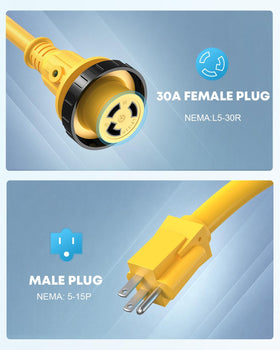 Kohree close-up of twist-lock 30A receptacle demonstrating secure weatherproof seal