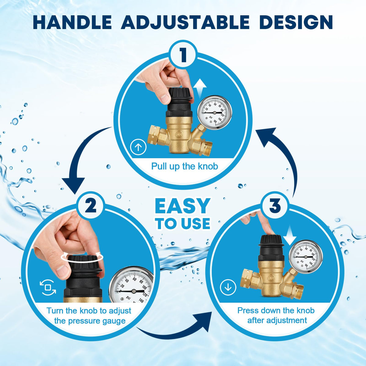 Kohree adjustable handle detail demonstrating tool-free adjustment benefit