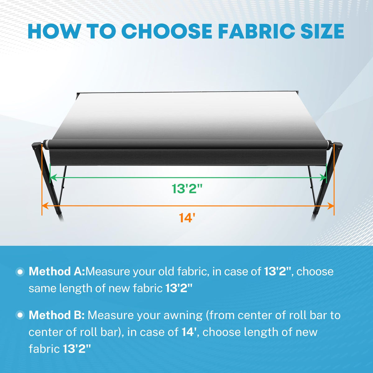 Kohree awning next to RV door for scale, helps confirm sizing and fit