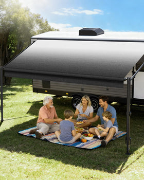 Kohree black fabric under sunlight showing strong UV resistance and color retention